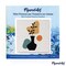 Figured'Art Mini Paint by Numbers Kit for Adults with Frame Abstract Plant Pot Set 1 of 3 Small format 8"x8" - Craft Art Painting DIY Canvas Already Stretched on a Wooden Frame